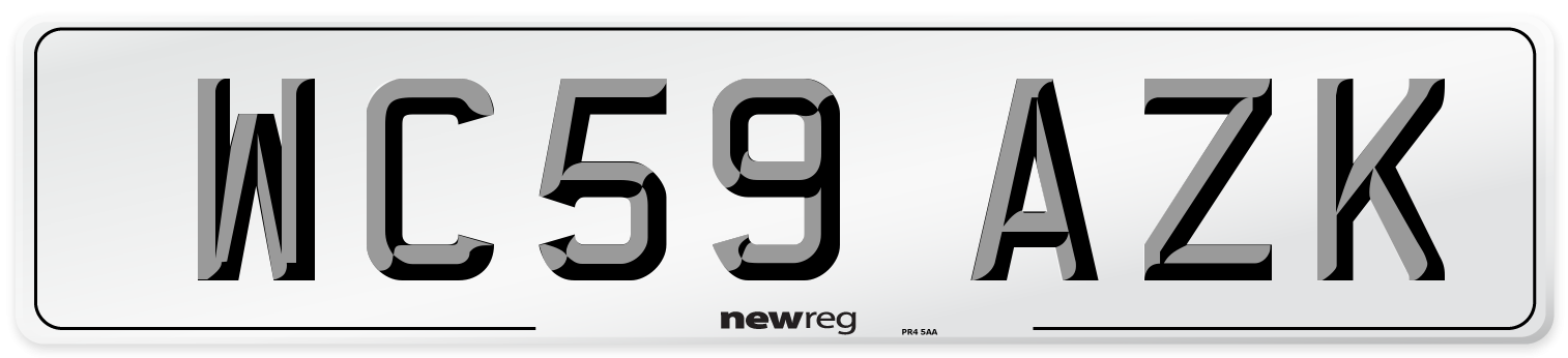 WC59 AZK Number Plate from New Reg
